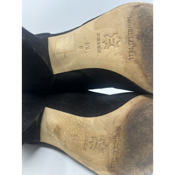 LOEFFLER RANDALL Women 8.5 Simone Suede Gathered Ankle Bootie Black EUC - Picture 7 of 10